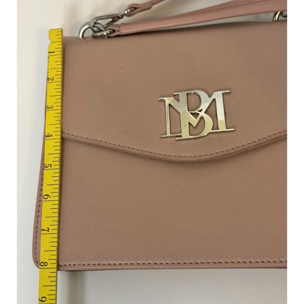 Badgley Mischka Crossbody Handle Vegan Leather Bag Purse Blush Color Light Pink